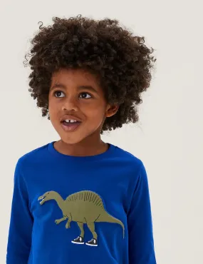 3pk Pure Cotton Dinosaur Tops