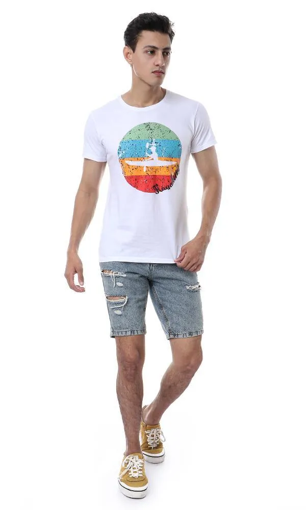 57497 Crew Neck Printed T-Shirt - White