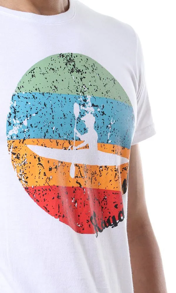 57497 Crew Neck Printed T-Shirt - White