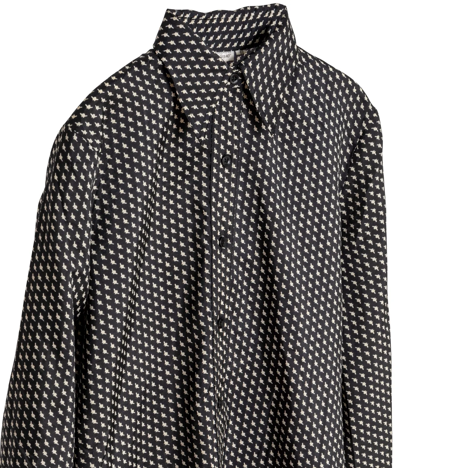 70s Satin Weave Barrymore Collar Shirt
