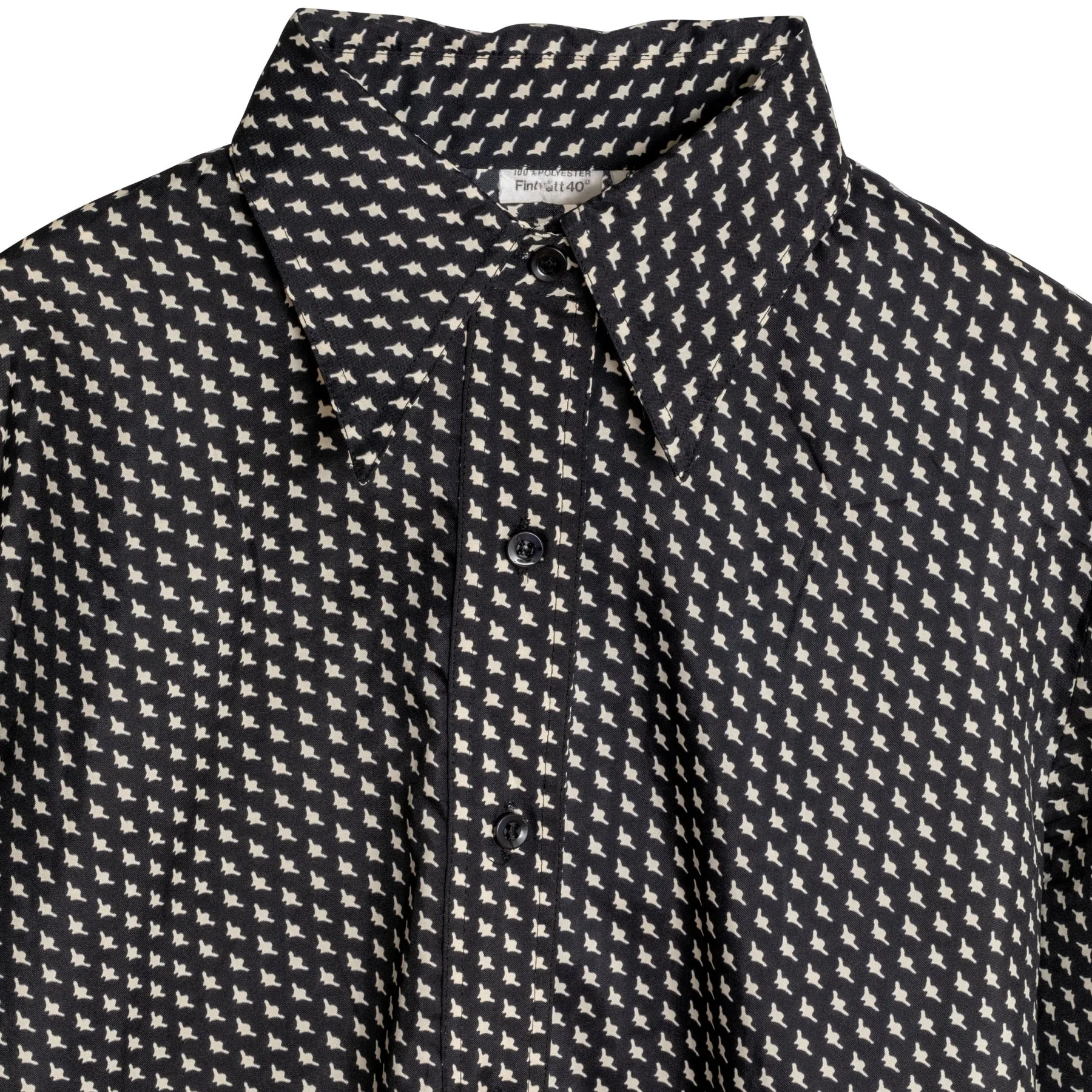 70s Satin Weave Barrymore Collar Shirt