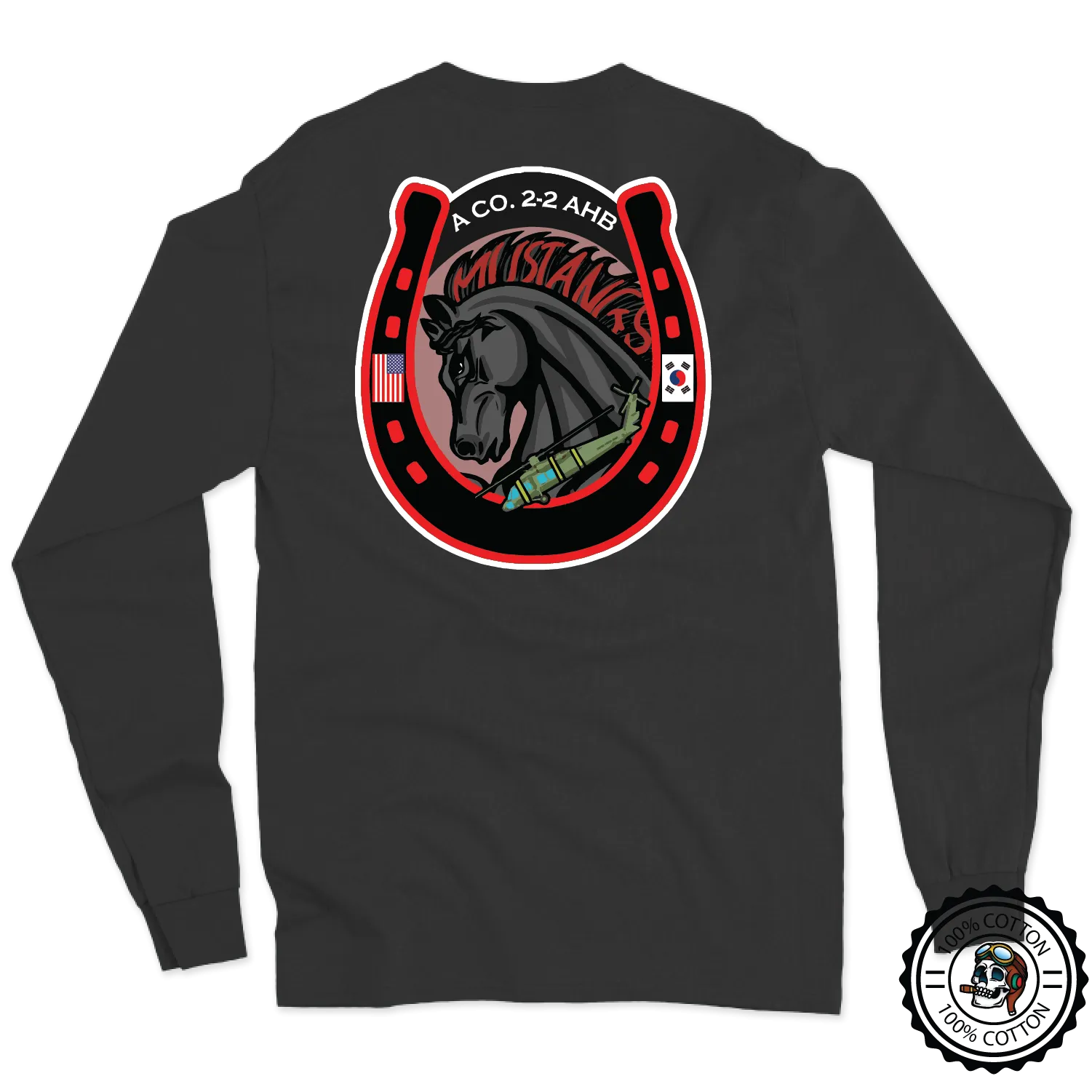 A Co, 2-2 AHB "Mustangs" V2 Long Sleeve T-Shirt