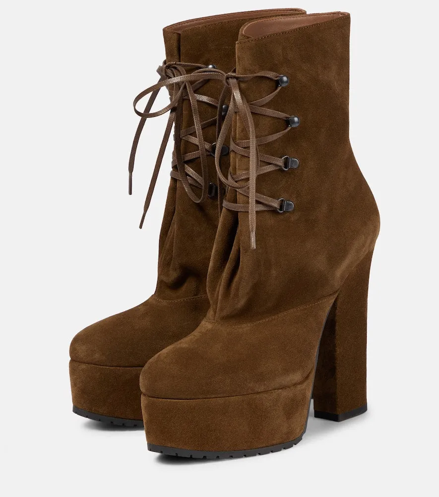 Alaia Trekk suede ankle boots