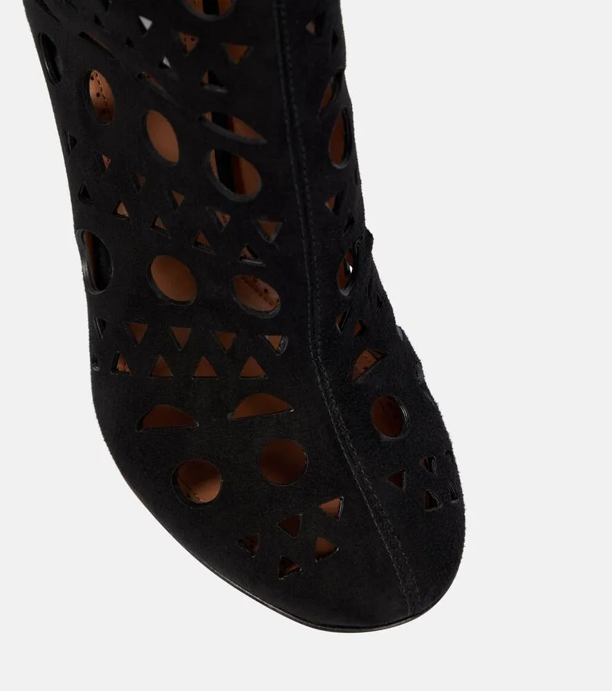 Alaia Vienne suede wedge ankle boots