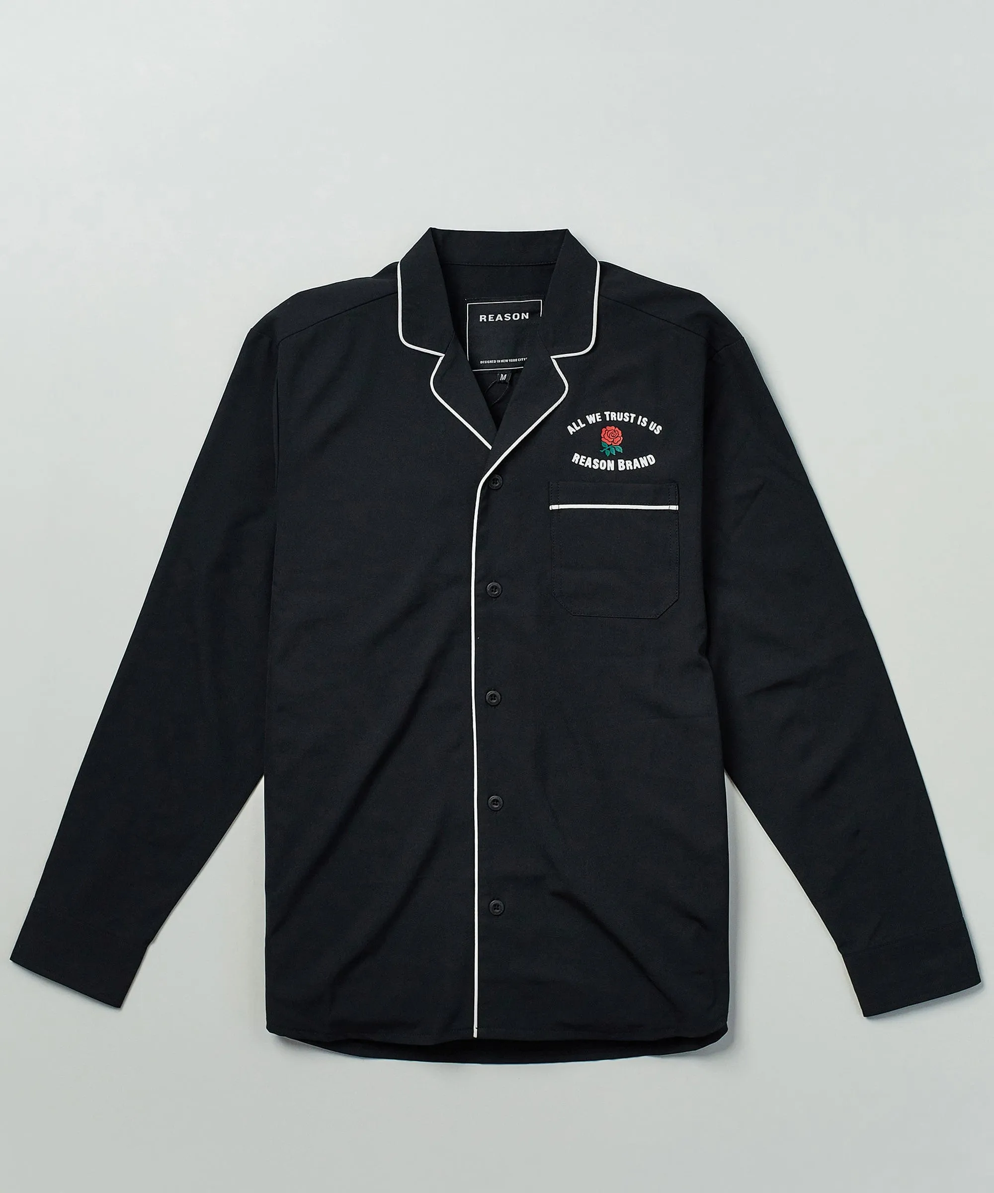 All We Trust Long Sleeve Woven Shirt - Black