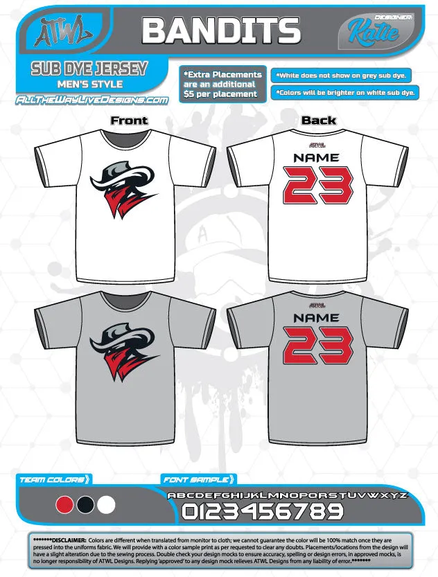 Bandits 10U Sub Dye Jersey