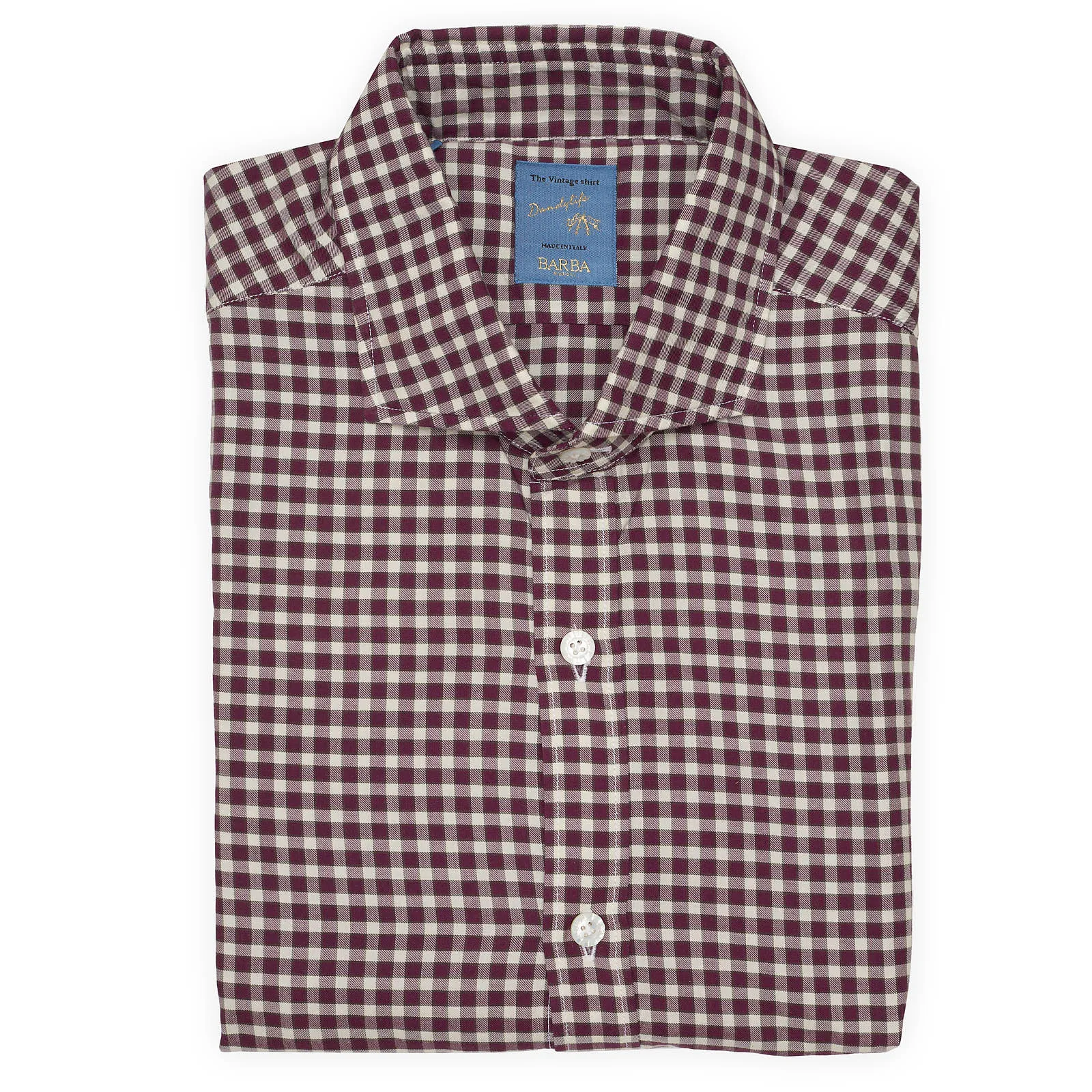 BARBA Napoli Dandylife "Vintage"  Gingham Check Cotton Shirt EU 40 NEW US 15.75