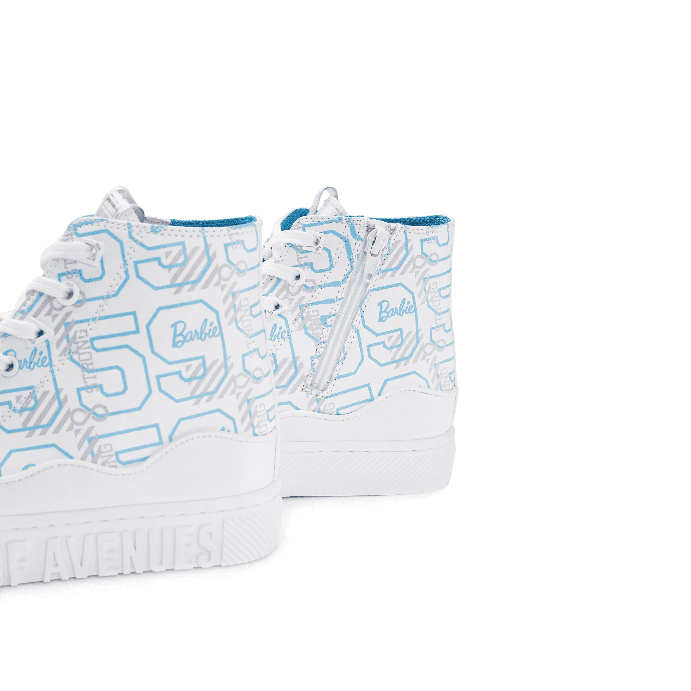 Barbie x House Of Avenues Ladies High Top Sneaker 5529 White