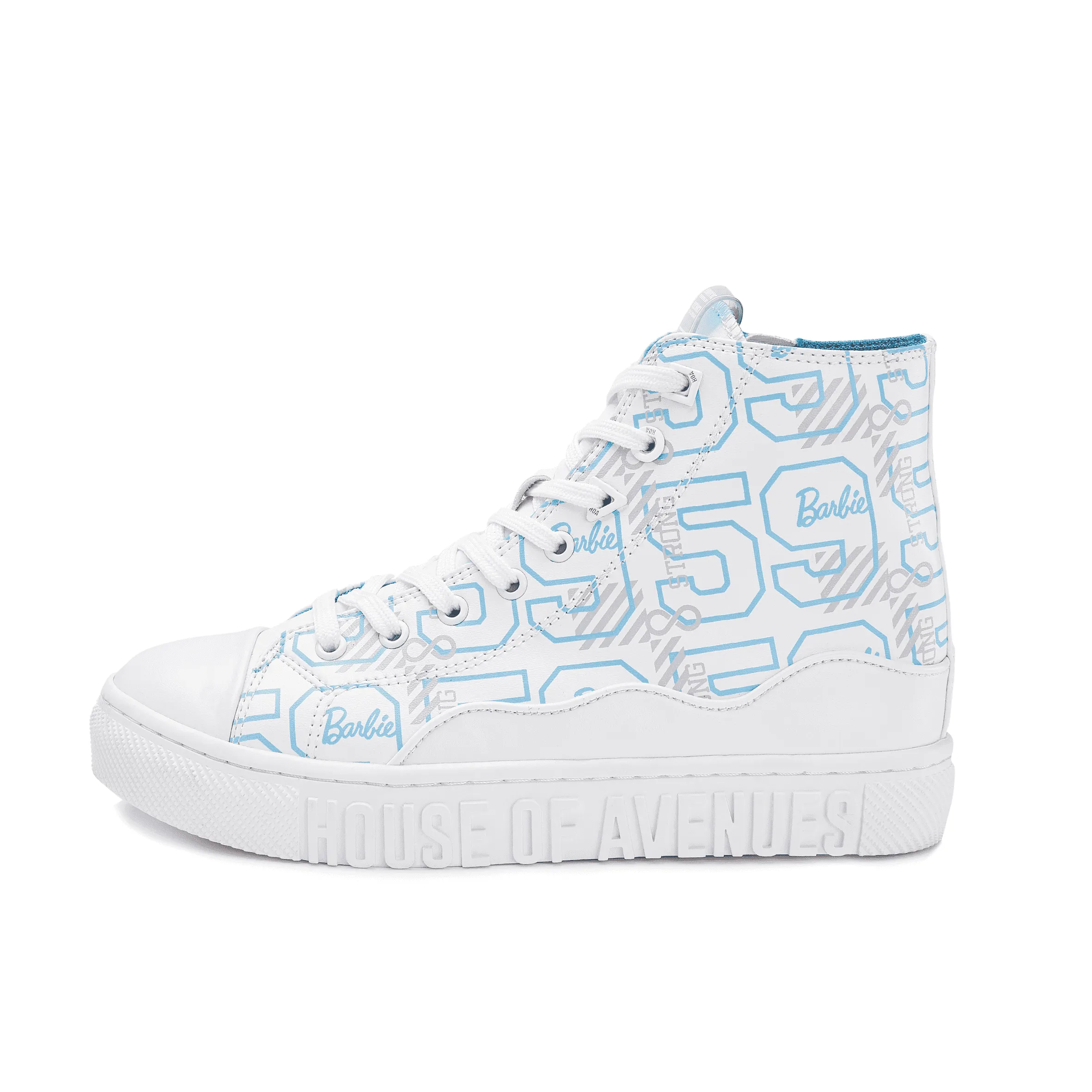 Barbie x House Of Avenues Ladies High Top Sneaker 5529 White