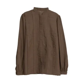 Bedford Cord Peasant Sleeve Mandarin Shirt