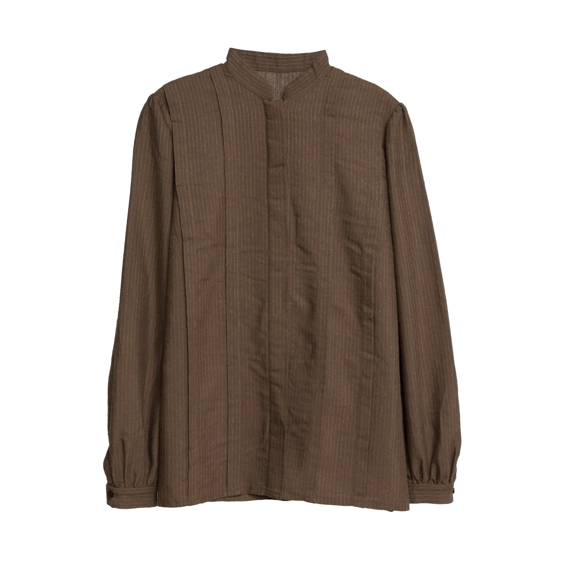 Bedford Cord Peasant Sleeve Mandarin Shirt