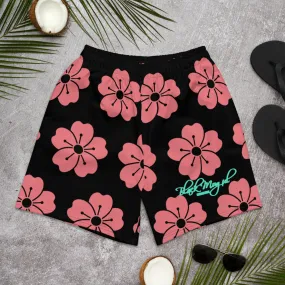 Black Mogul Floral Men's Athletic Long Shorts