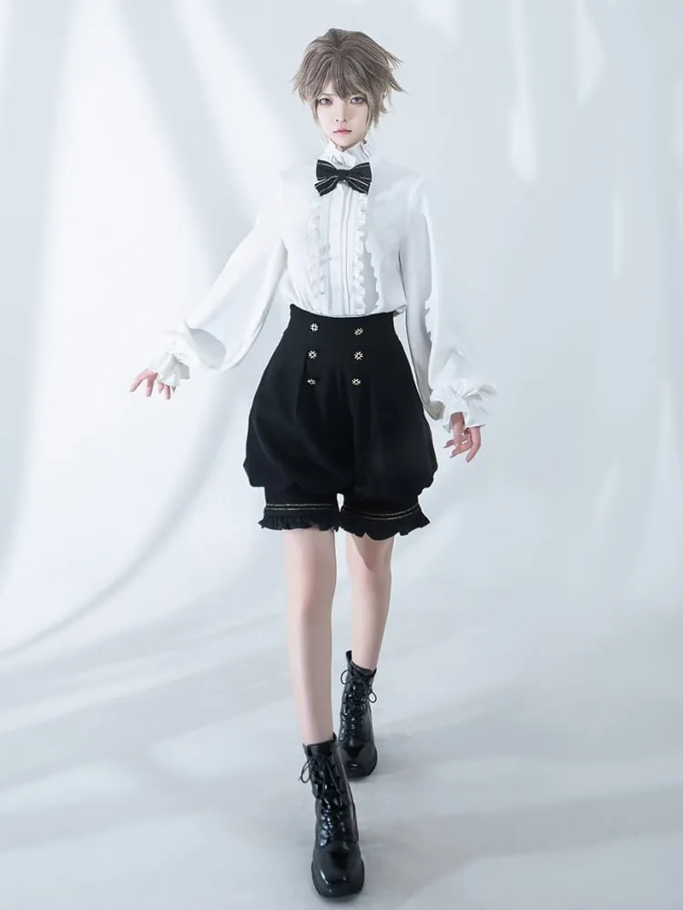 Black Ouji Fashion Prince High Waist Shorts