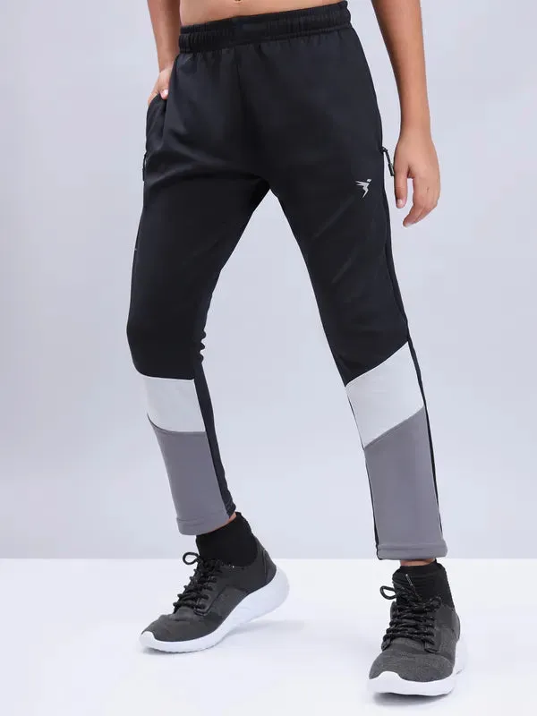 Boys Colorblock Slim Fit Trackpants with TECHNO GUARD