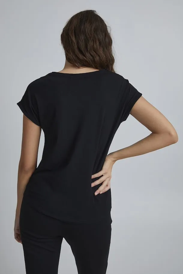 B.Young Pamila Cap Sleeve T-Shirt (Black)