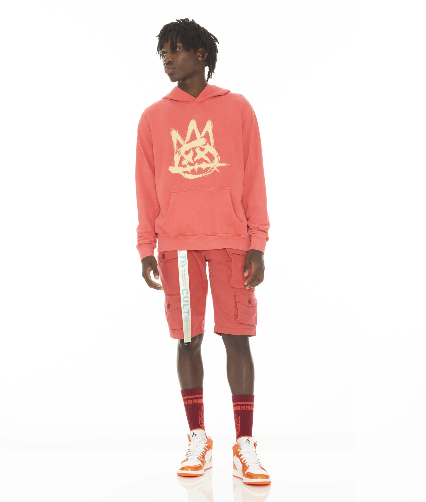 CARGO SHORT RIDGED /W BELT IN CORAL
