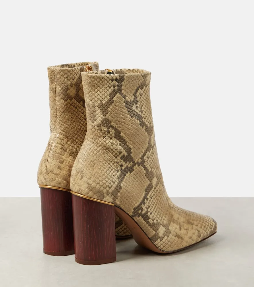 Chloe Ambre snake-effect leather ankle boots