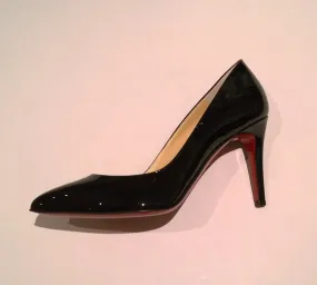 Christian Louboutin Pigalle 85 Black Patent Heels