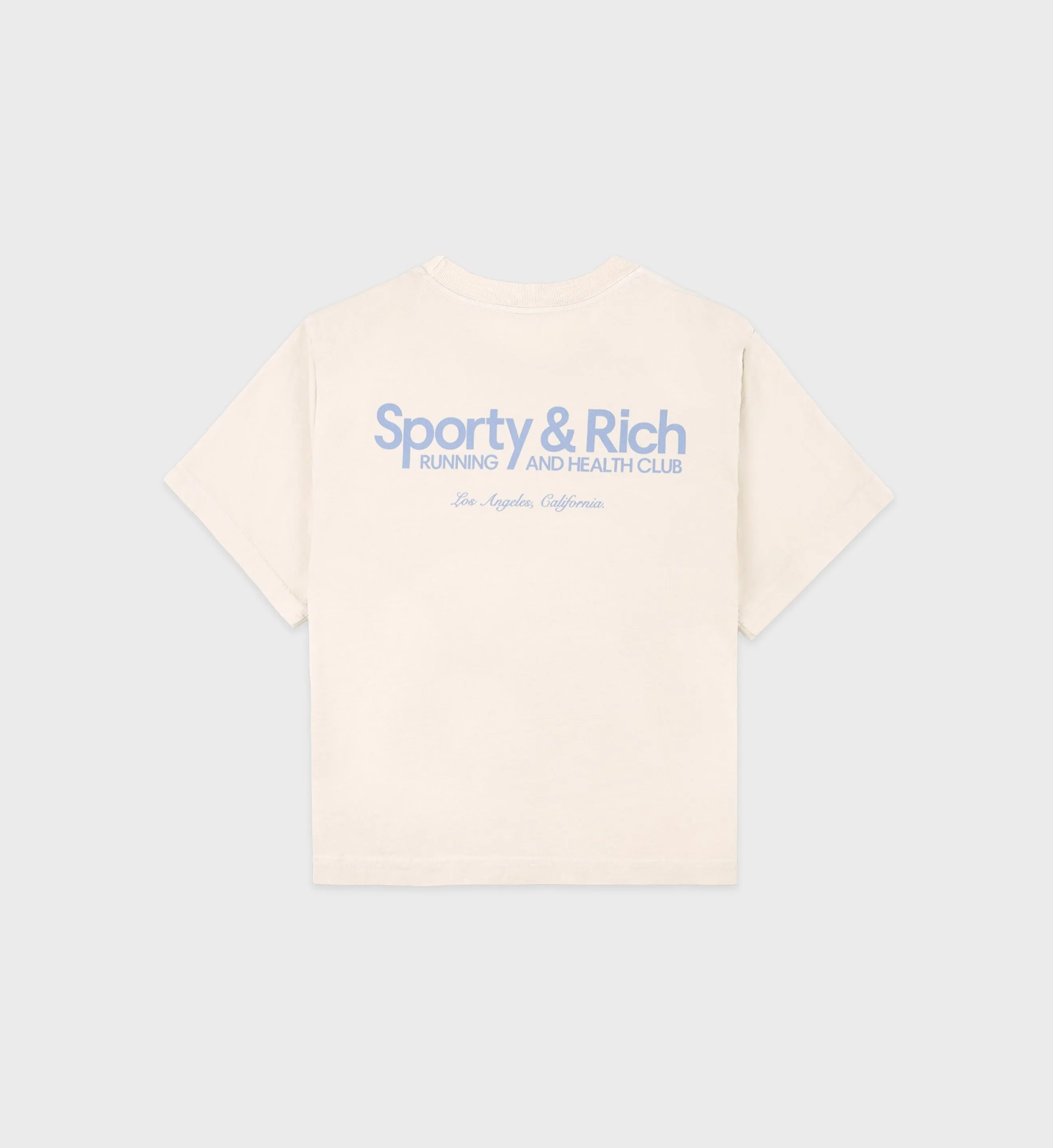 Club Logo Cropped Tee - Cream/Sky Blue