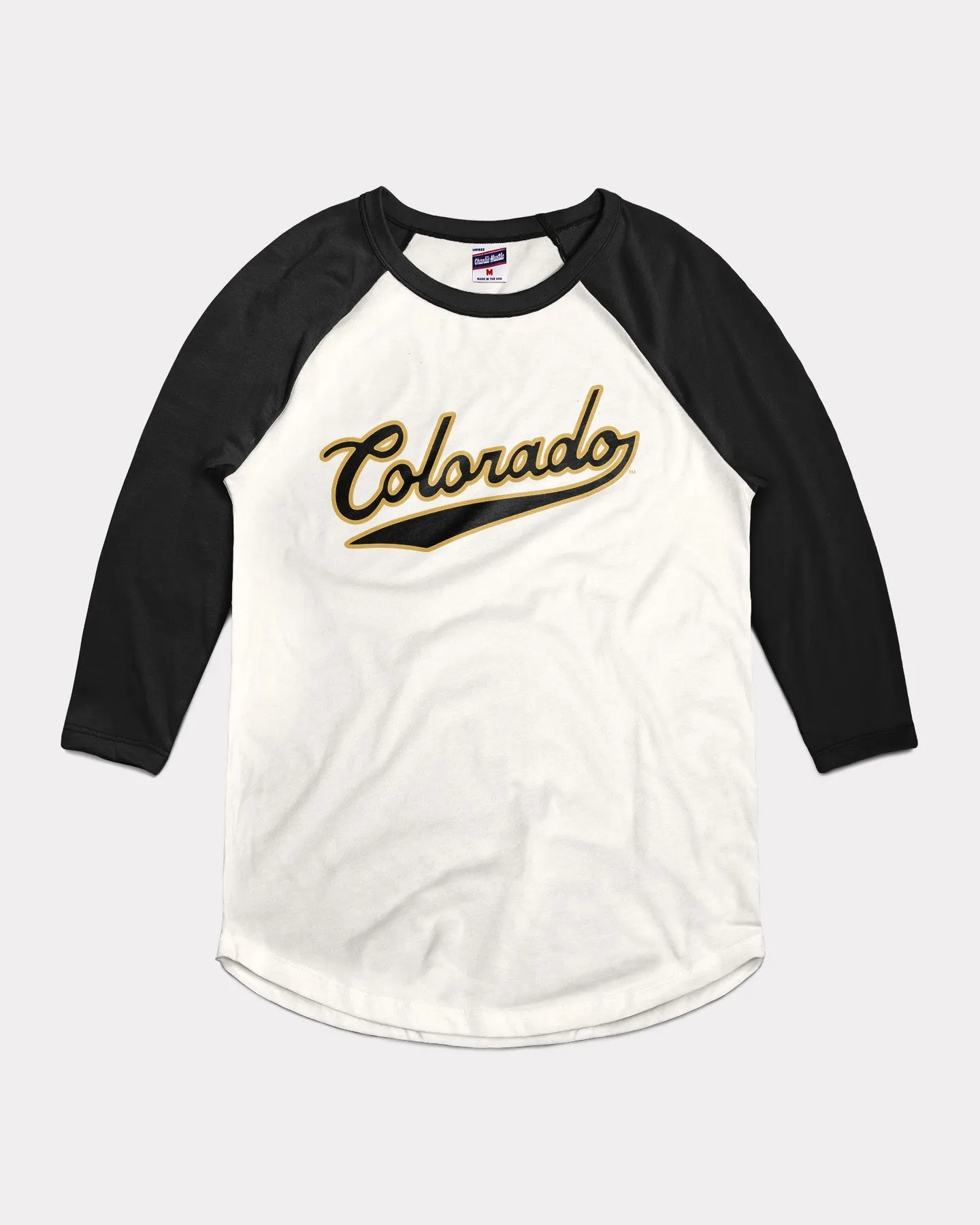 Colorado Buffaloes Script White & Black Raglan