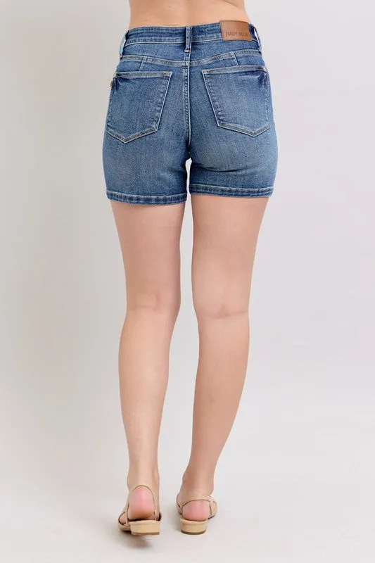 Dark Wash High Waist Denim Shorts