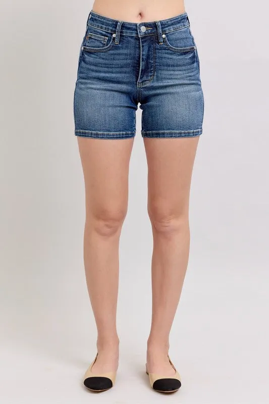 Dark Wash High Waist Denim Shorts