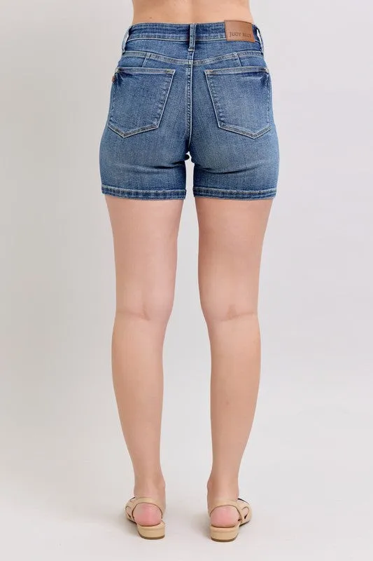 Dark Wash High Waist Denim Shorts