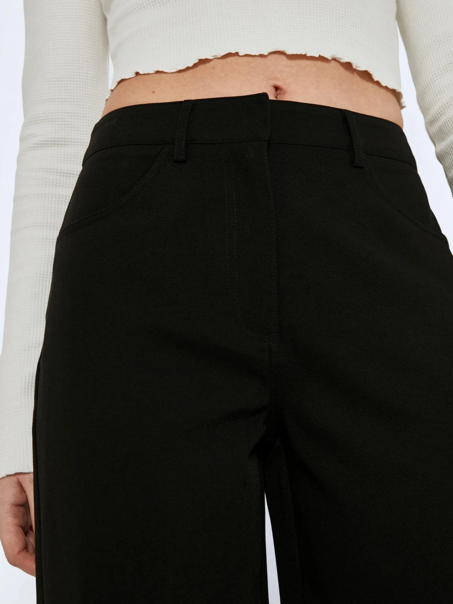 Drew High Waist Wide Shorts - Sort