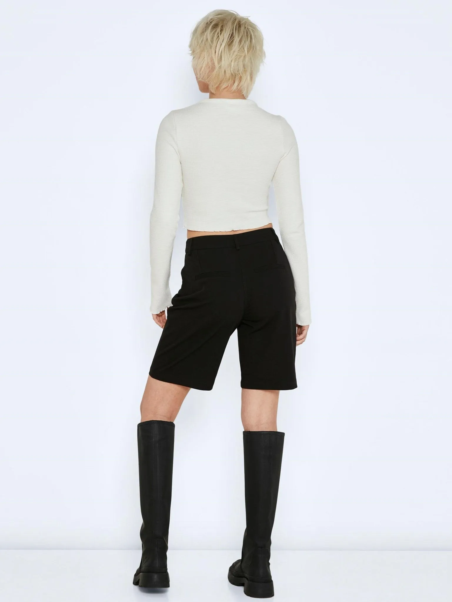 Drew High Waist Wide Shorts - Sort