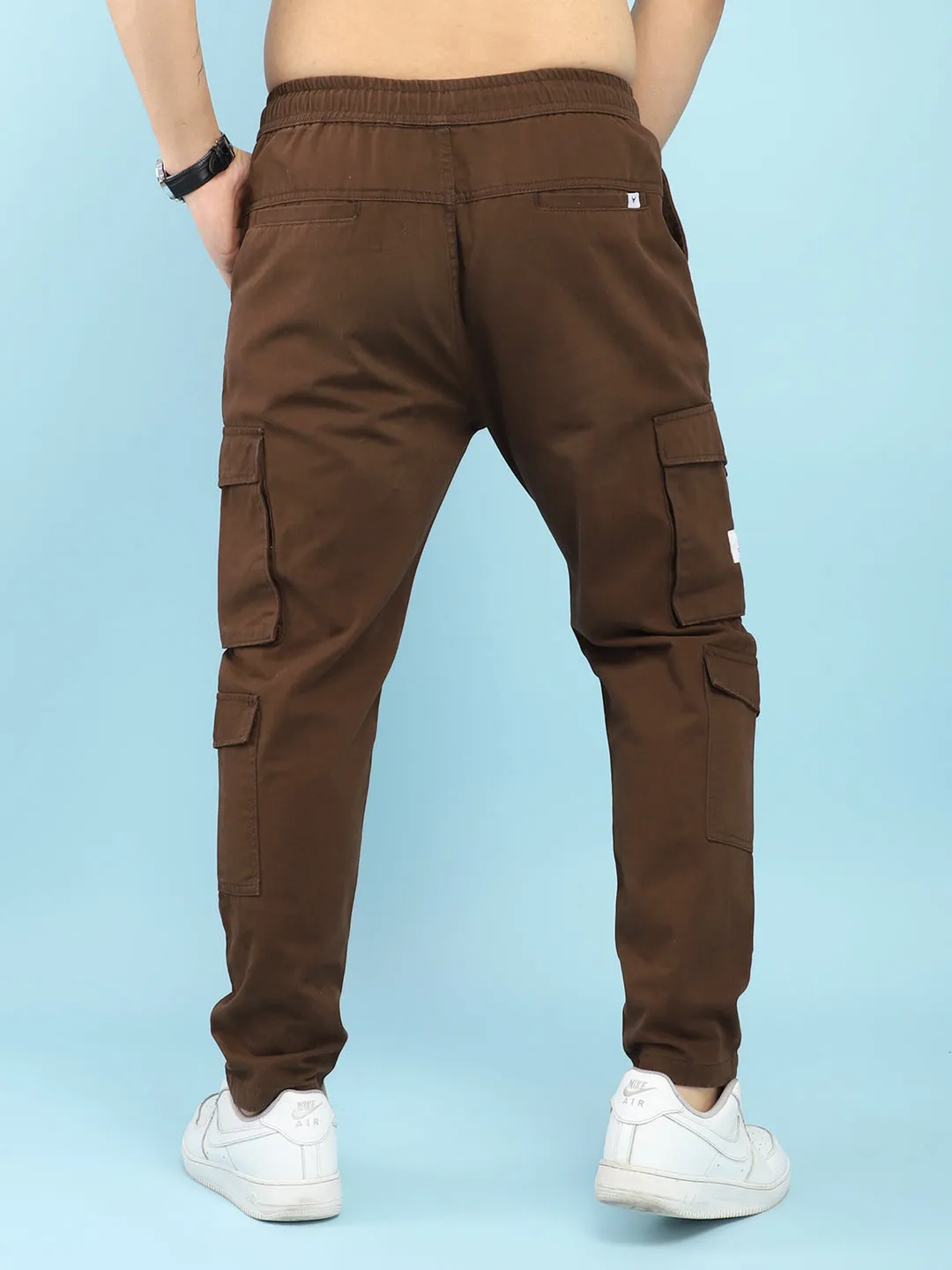 Fantacy Brown 8 Pocket Baggy Fit Denim Cargo