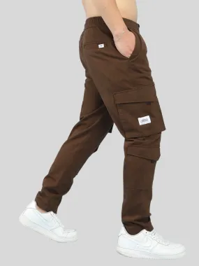 Fantacy Brown 8 Pocket Baggy Fit Denim Cargo