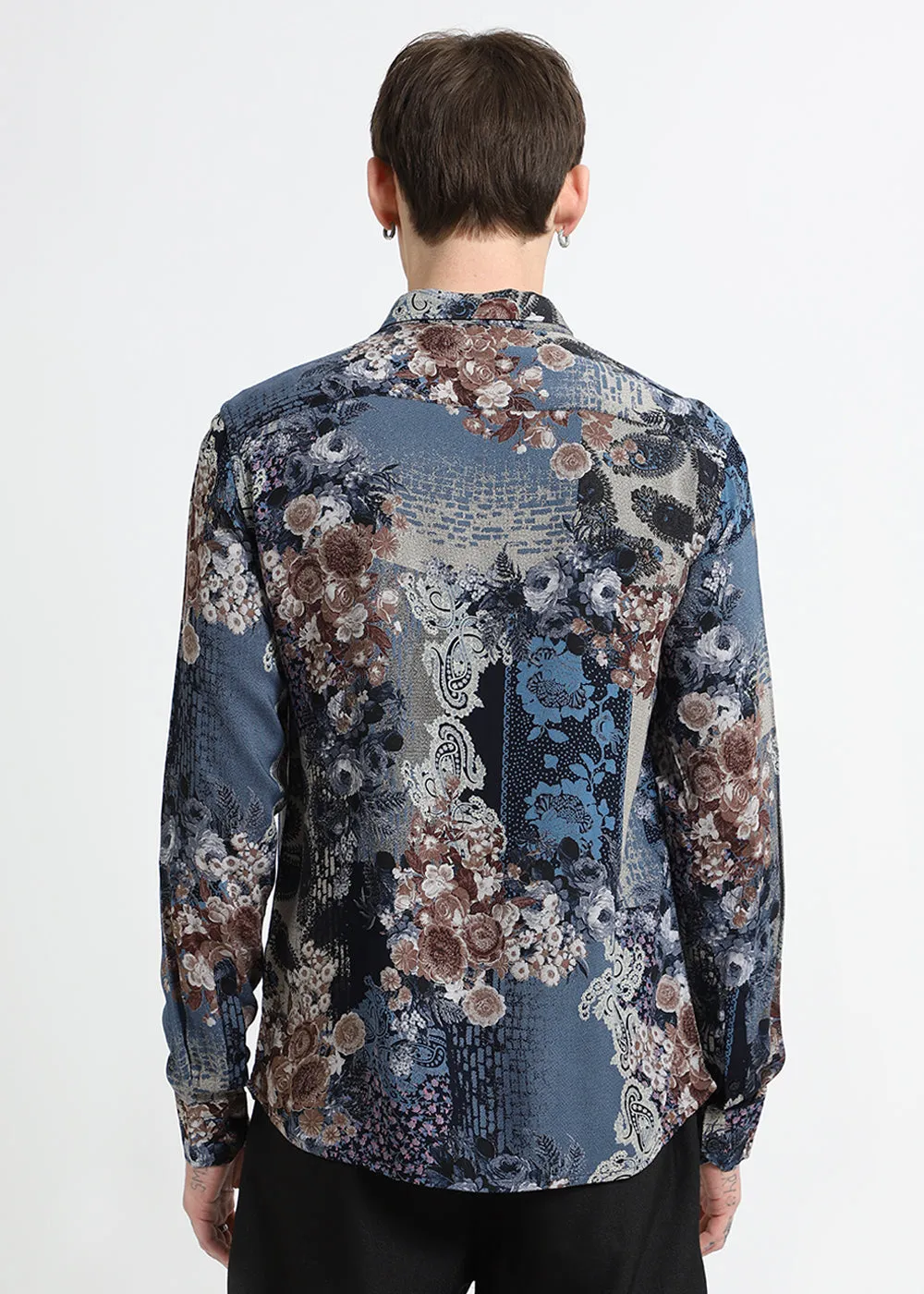 Florets Blue Feather shirt