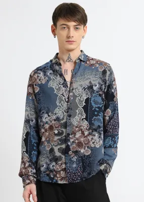 Florets Blue Feather shirt