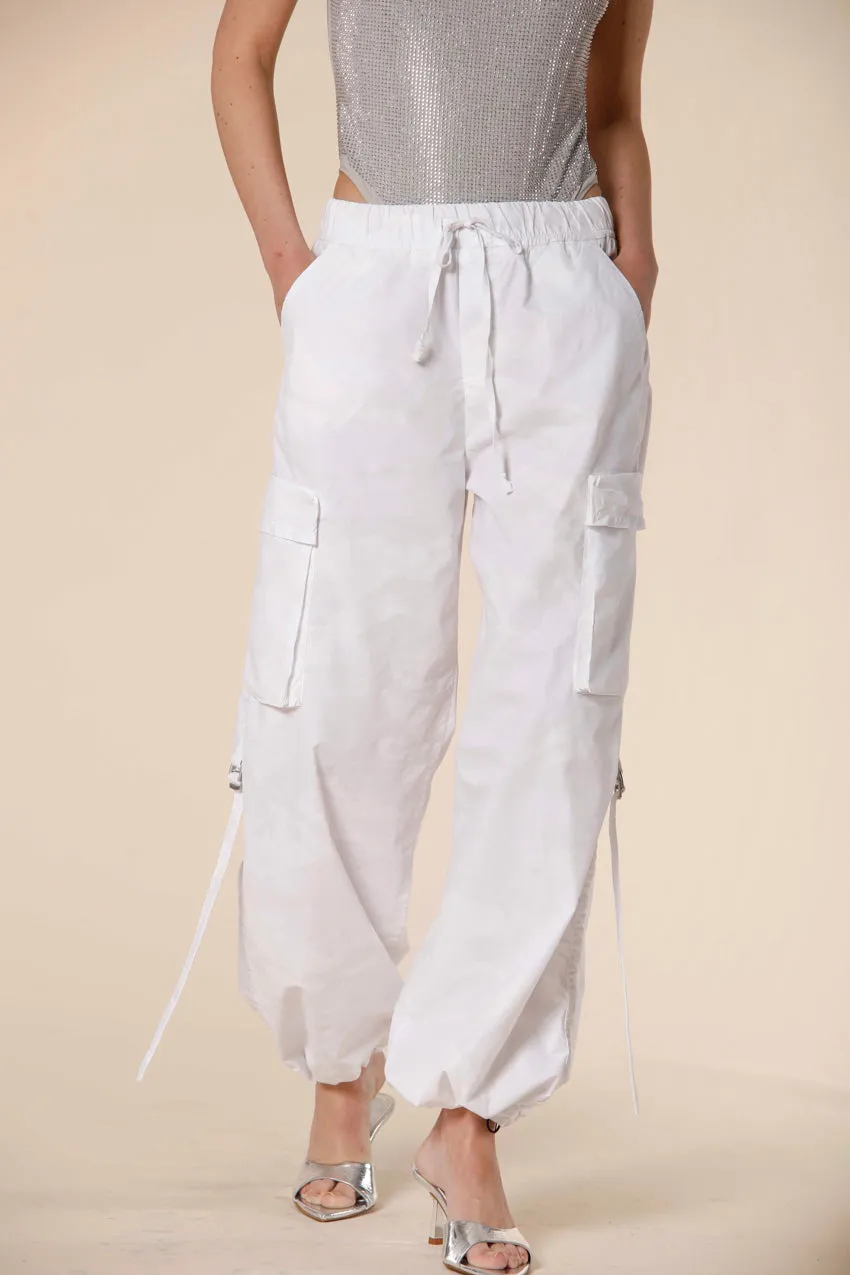 Francis pantalone cargo jogger donna in tencel con pattern camouflage relaxed