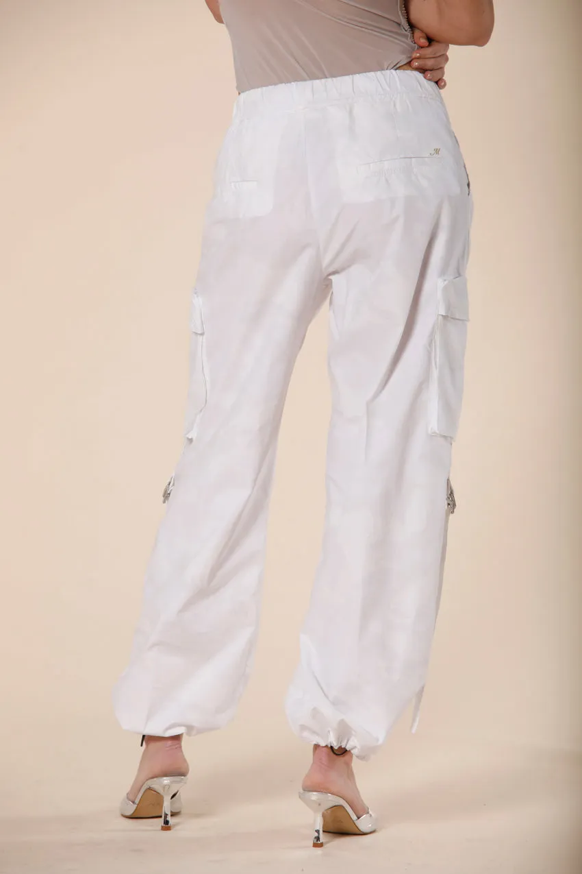 Francis pantalone cargo jogger donna in tencel con pattern camouflage relaxed