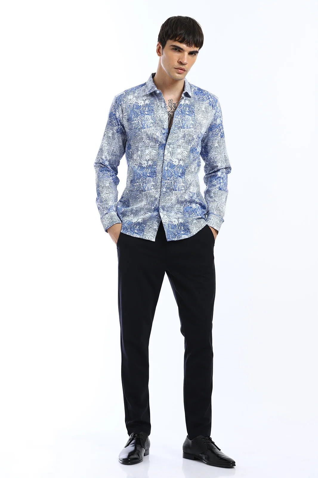 Geometric Print Full-Sleeves Shirt