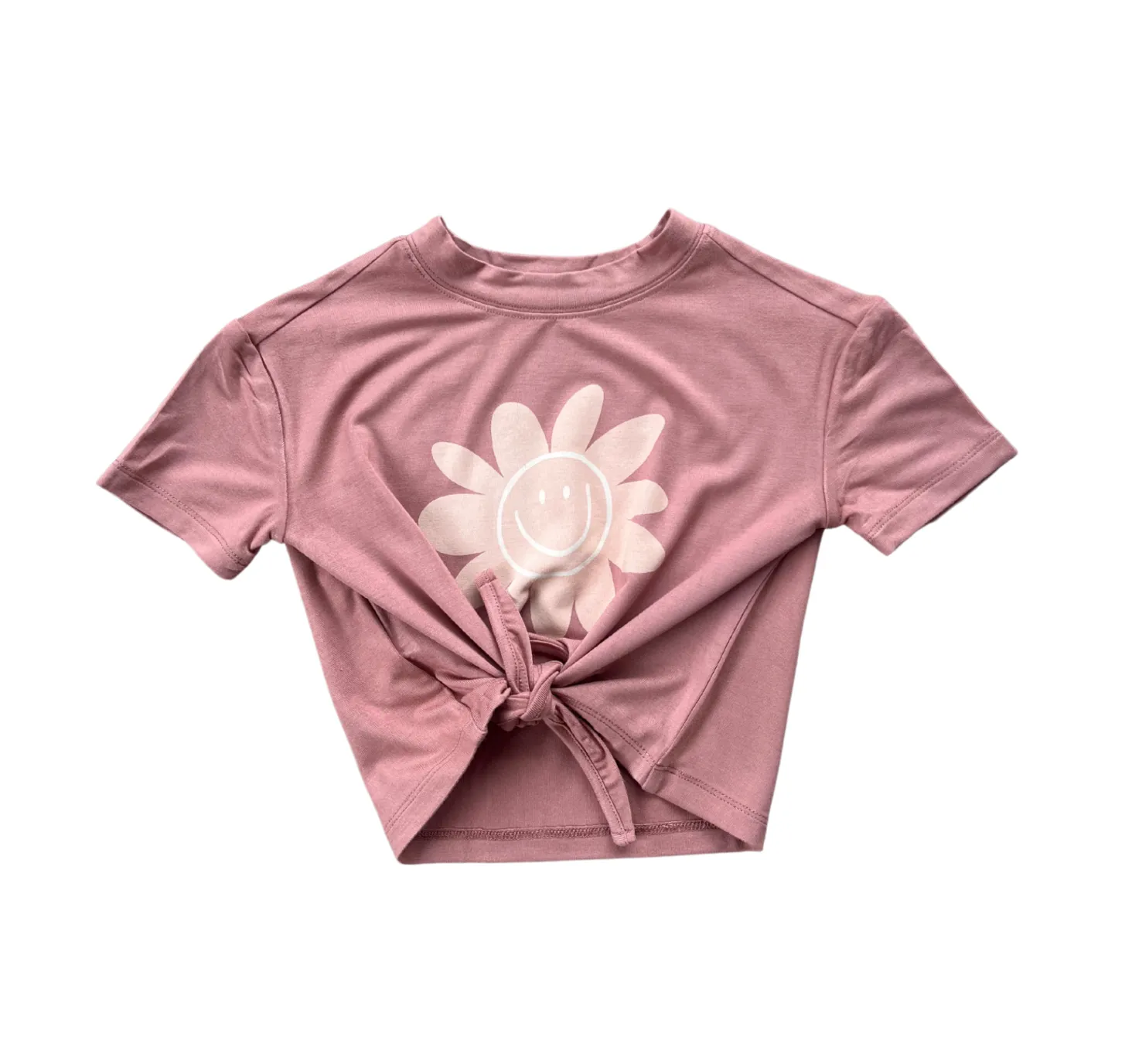 Girls Tie-Front Shirt - Retro Smiley