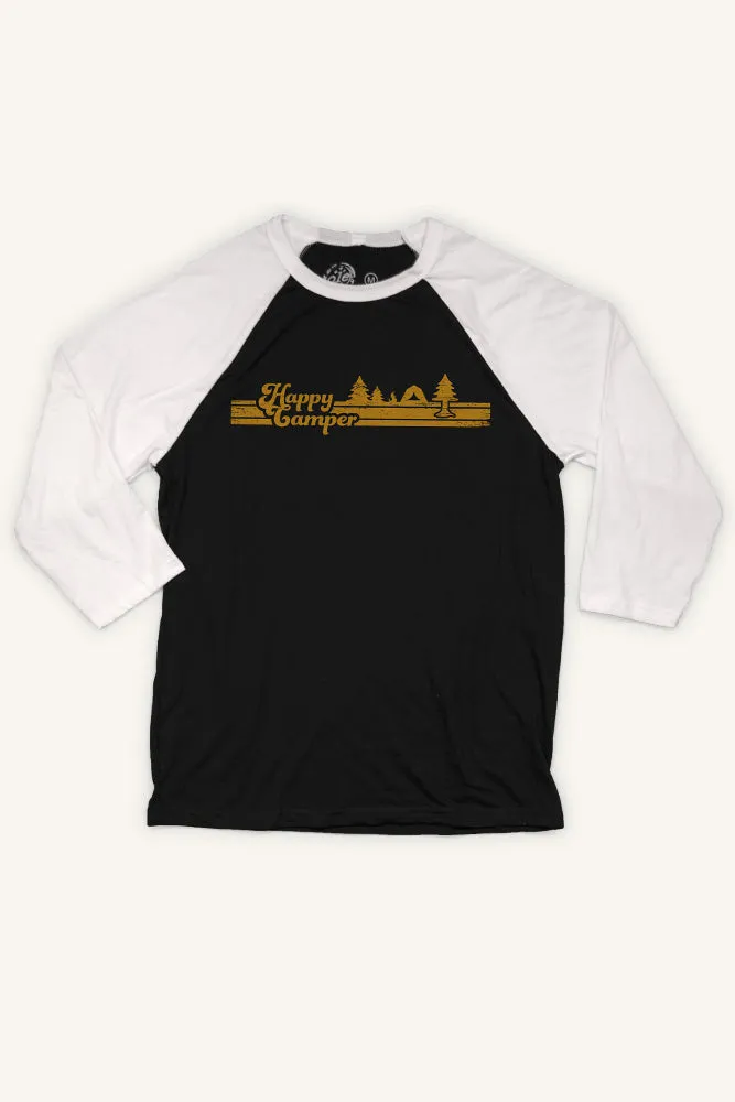 Happy Camper Baseball Shirt (Unisex)