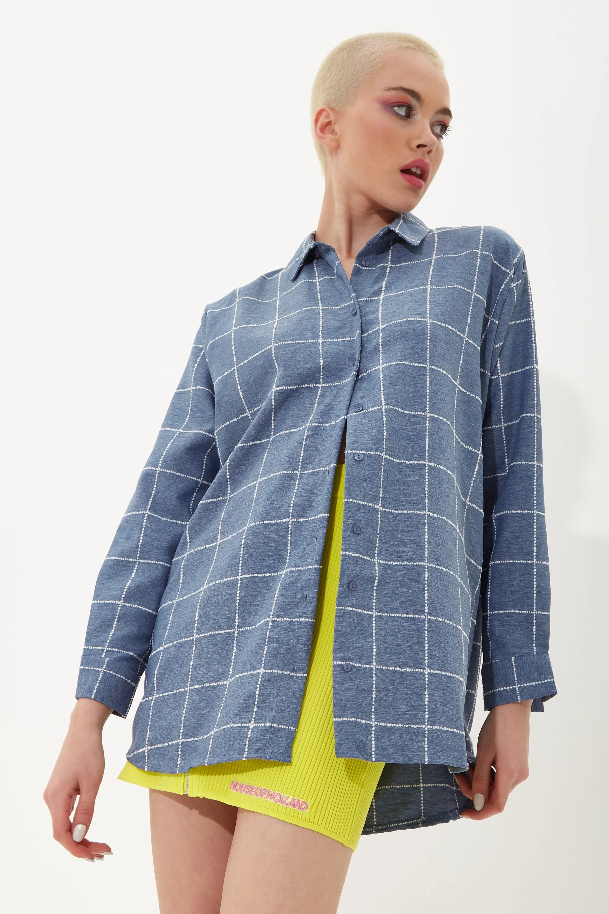 House Of Holland Navy Checked Shirt
