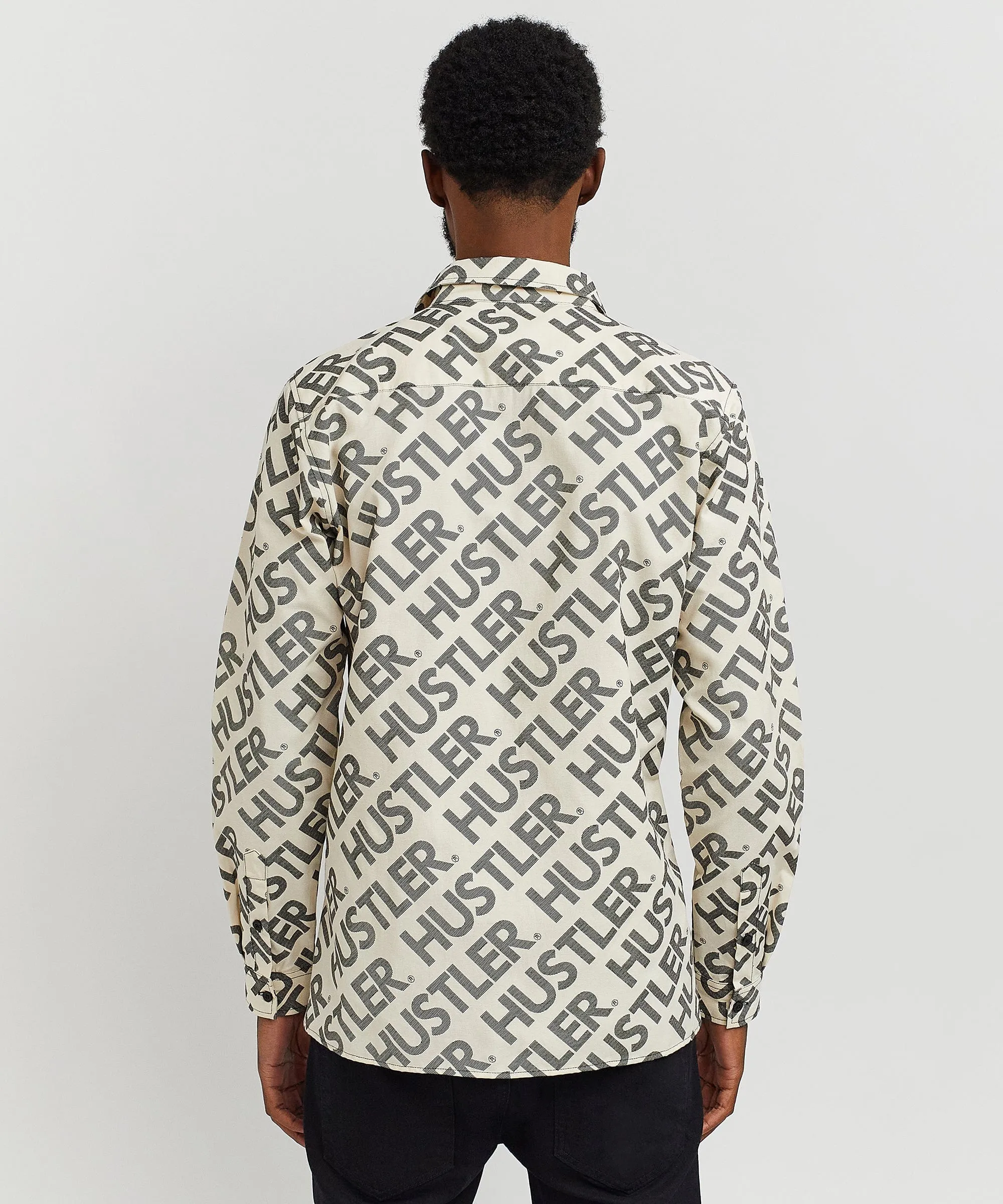 Hustler Logo Long Sleeve Oxford Shirt