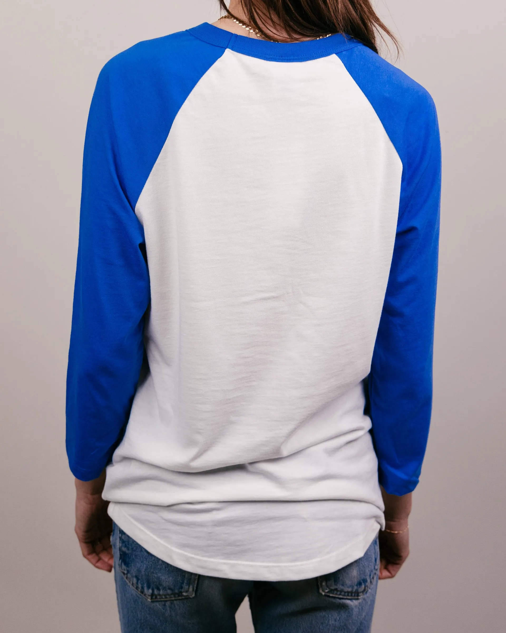 Kansas Jayhawks Script White & Royal Raglan