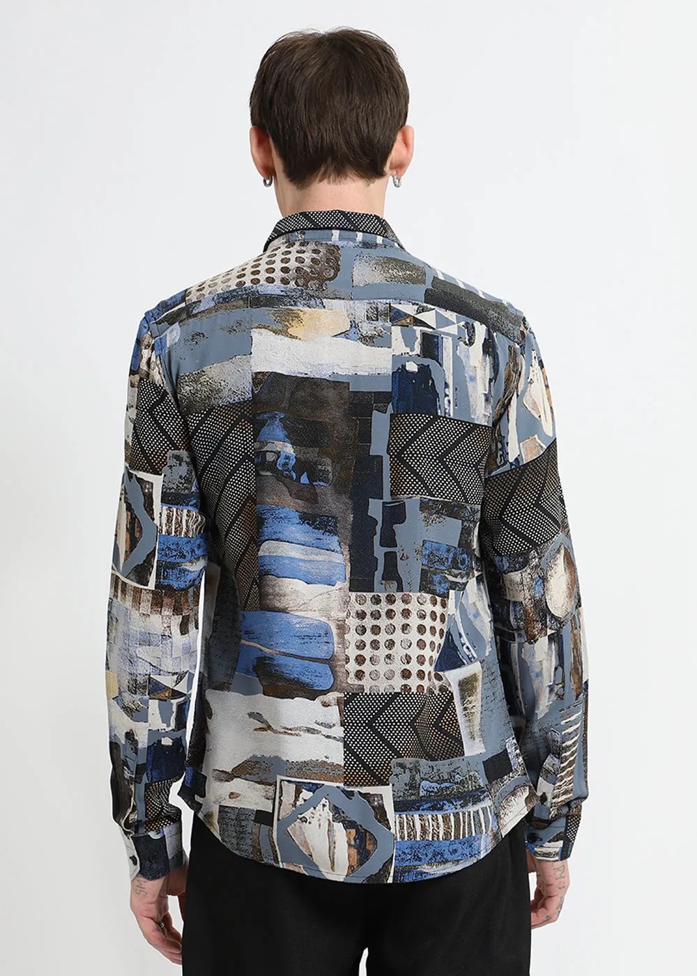 Lattice Azure Feather shirt
