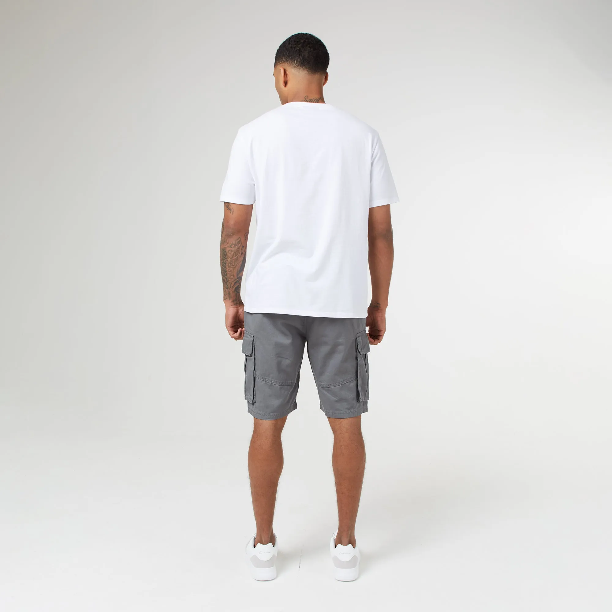 Long Fit Utility Cargo Short | Steel Grey