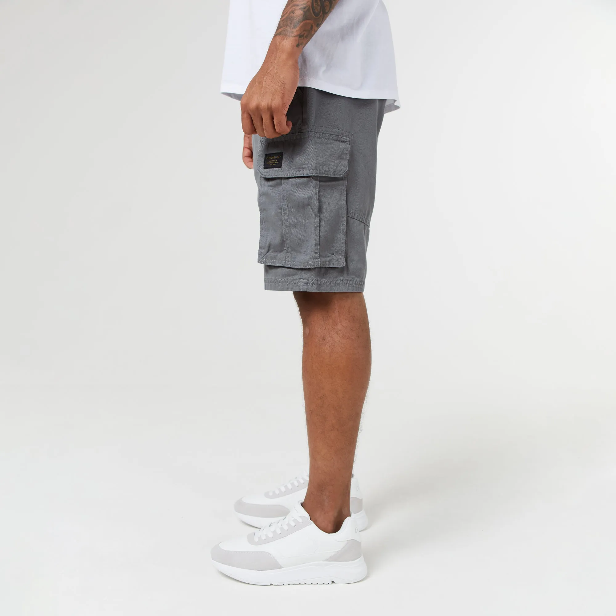 Long Fit Utility Cargo Short | Steel Grey