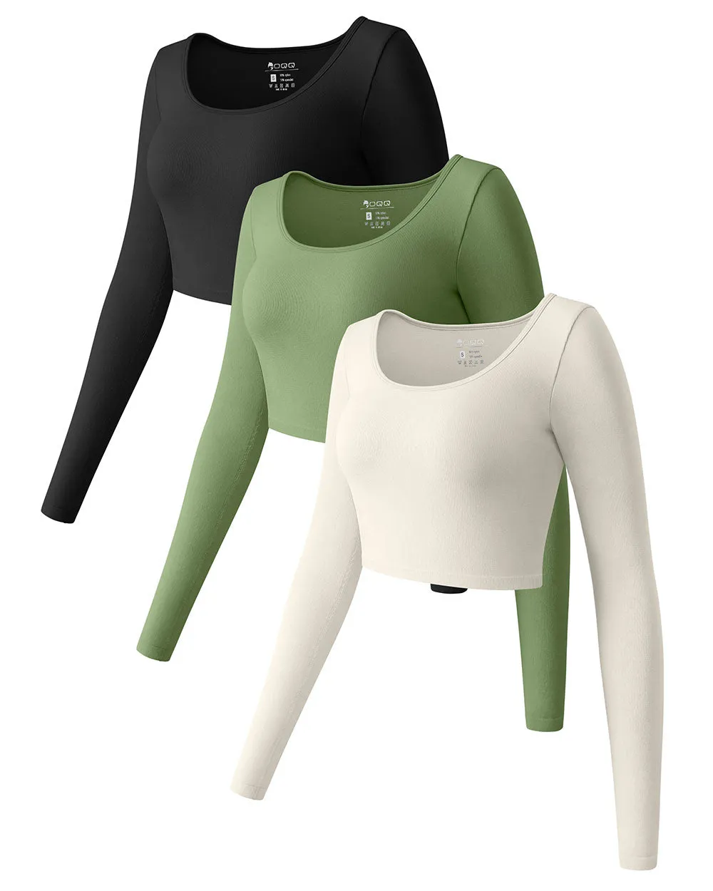 Long Sleeve Round Neck  Crop Tops