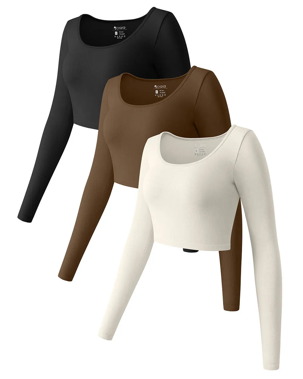 Long Sleeve Round Neck  Crop Tops