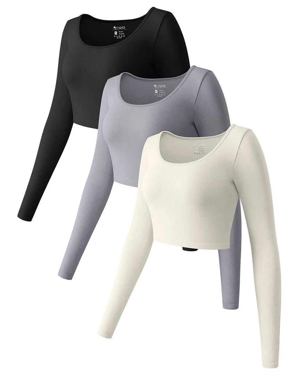 Long Sleeve Round Neck  Crop Tops