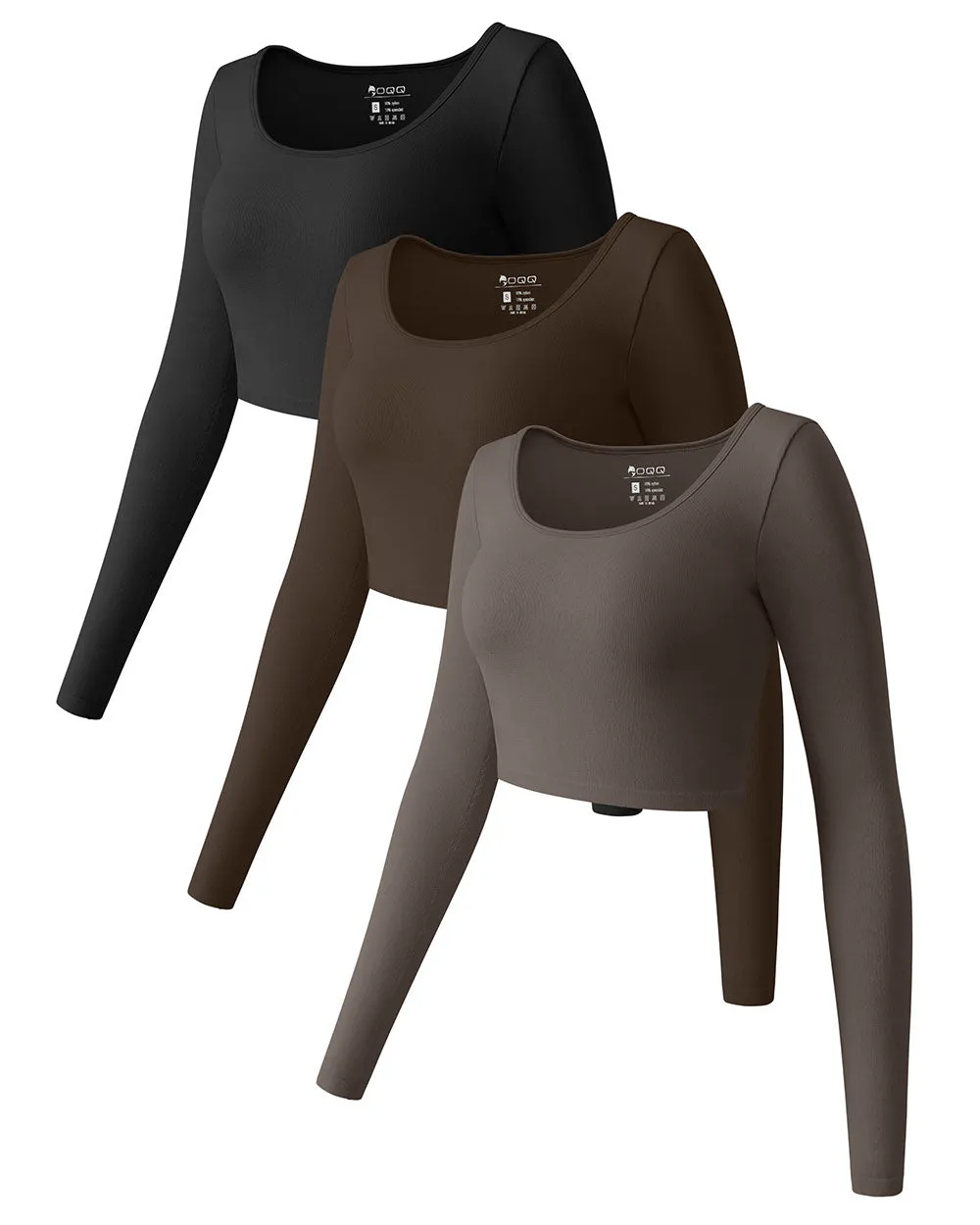 Long Sleeve Round Neck  Crop Tops