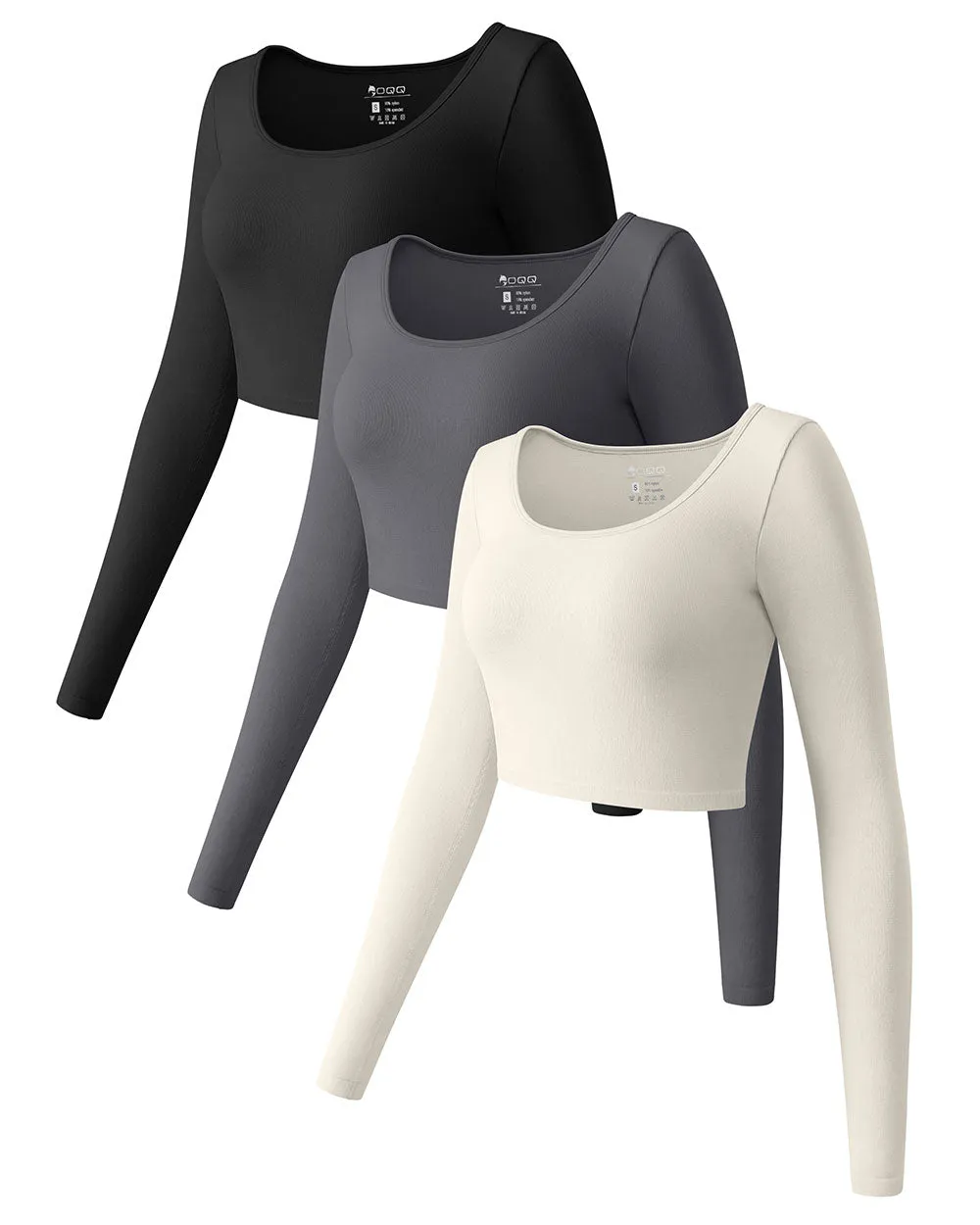 Long Sleeve Round Neck  Crop Tops