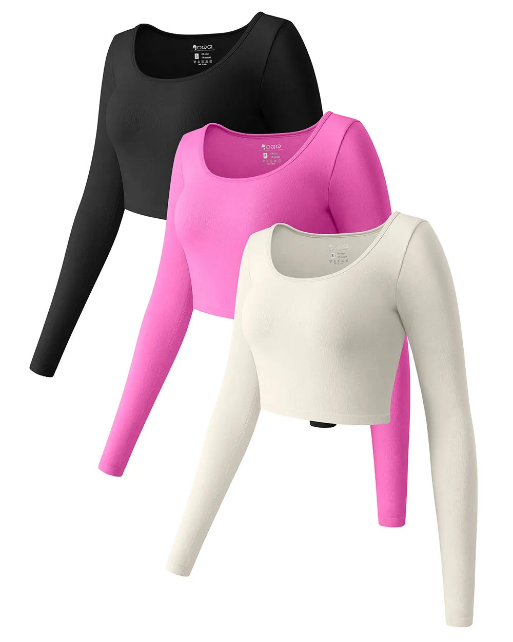 Long Sleeve Round Neck  Crop Tops